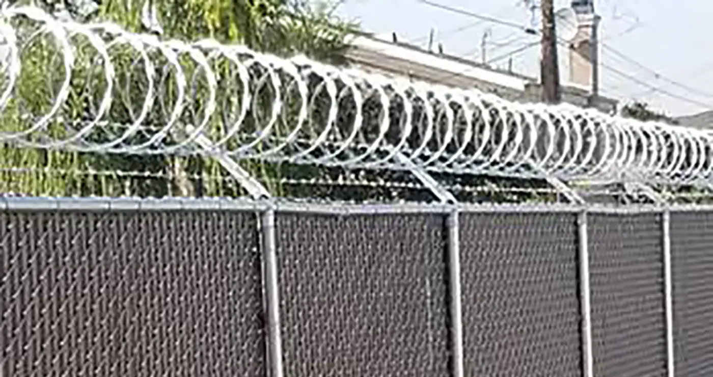 Chain Link Security Fence with Razor Wire Los Angeles